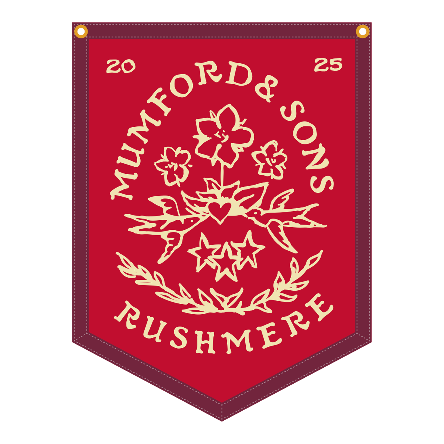 Red RUSHMERE Stamp Print Oxford Pennant