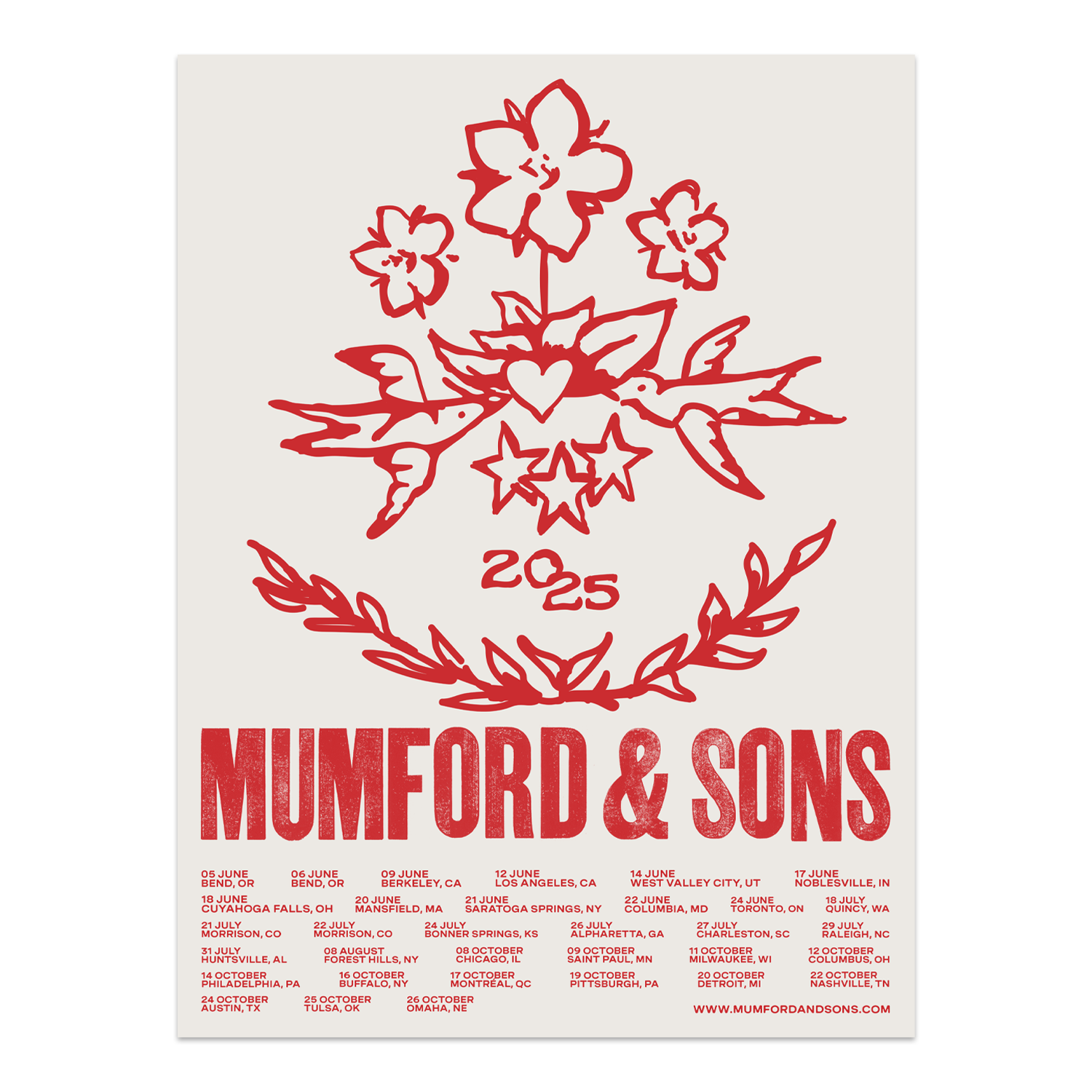 North America Tour Print - Mumford & Sons Official Store