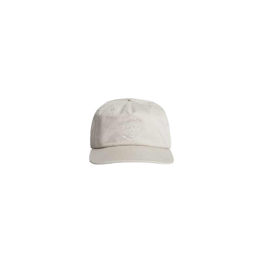 Bone Embroidered Five Panel Cap Front