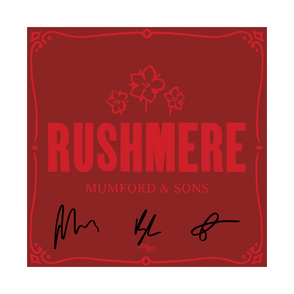 RUSHMERE Monochrome Red on Clear Vinyl LP (Signed) Mumford & Sons