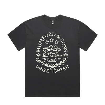 Black Prizefighter Stamp Print Tour T-Shirt Front