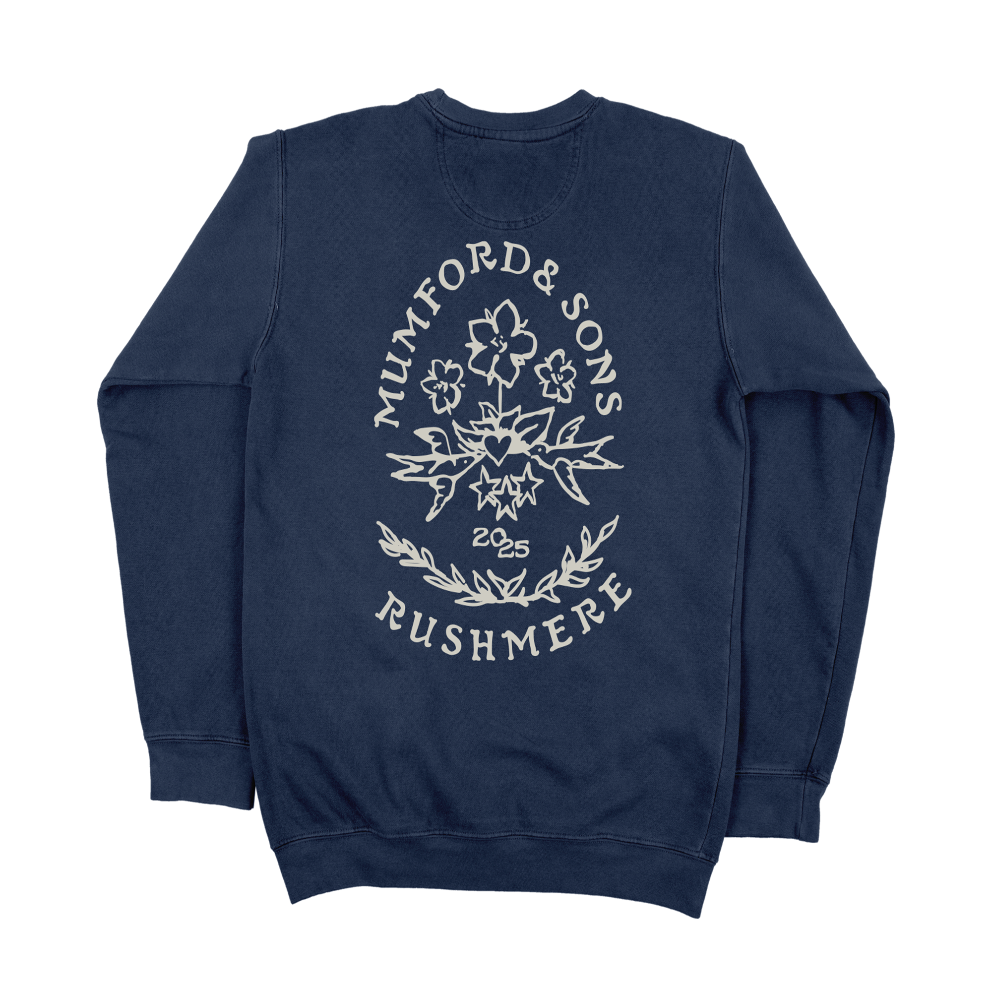 Navy Puff Print Crewneck Sweatshirt Back
