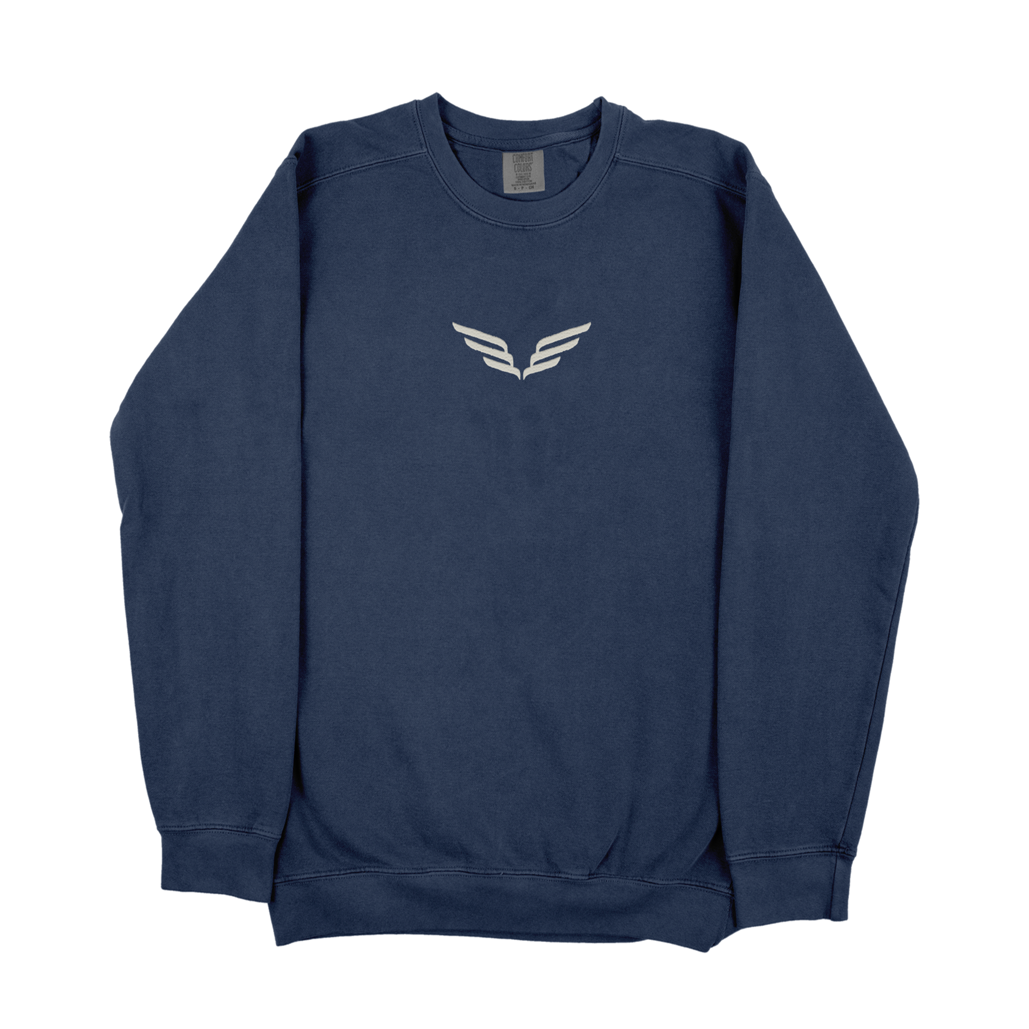 Navy Puff Print Crewneck Sweatshirt Front