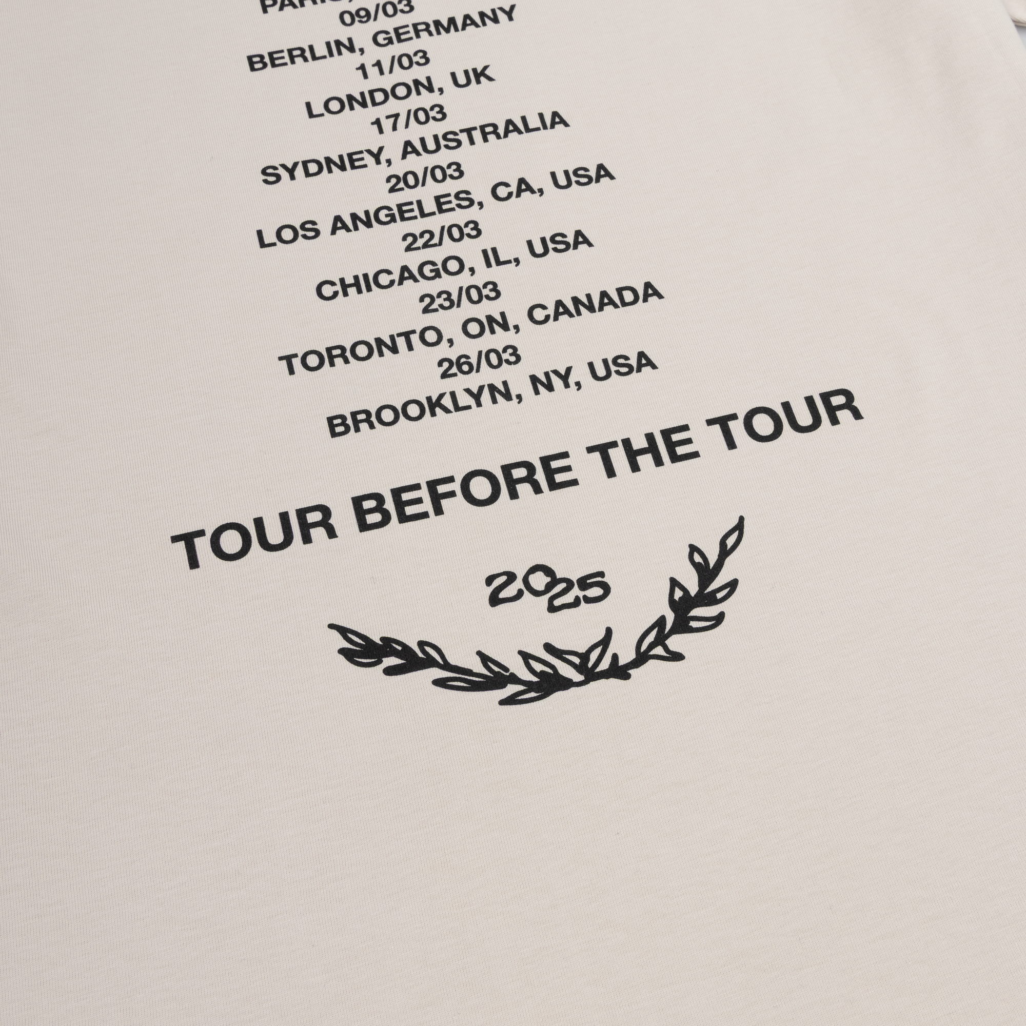 Tour Before The Tour T-Shirt Back Detail