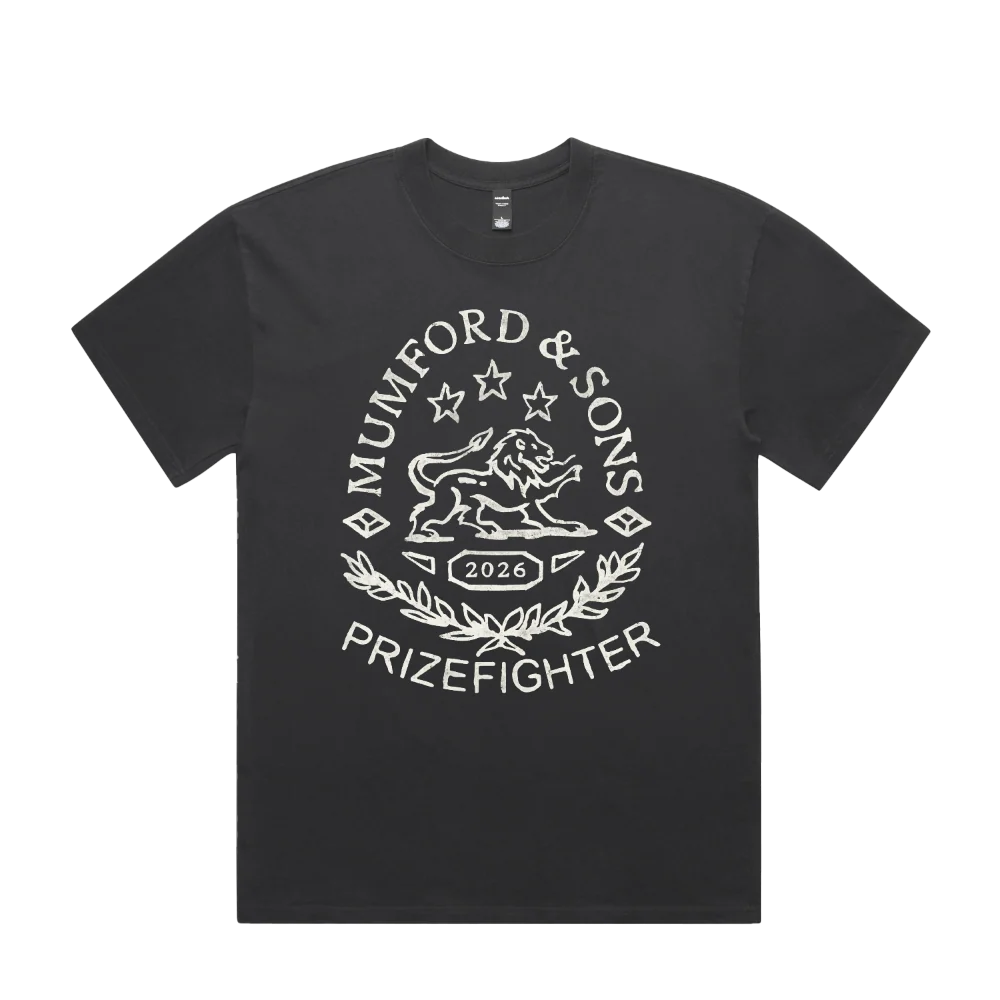 Black Prizefighter Stamp Print Tour T-Shirt Front