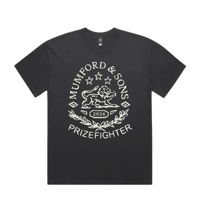 Black Prizefighter Stamp Print Tour T-Shirt Front