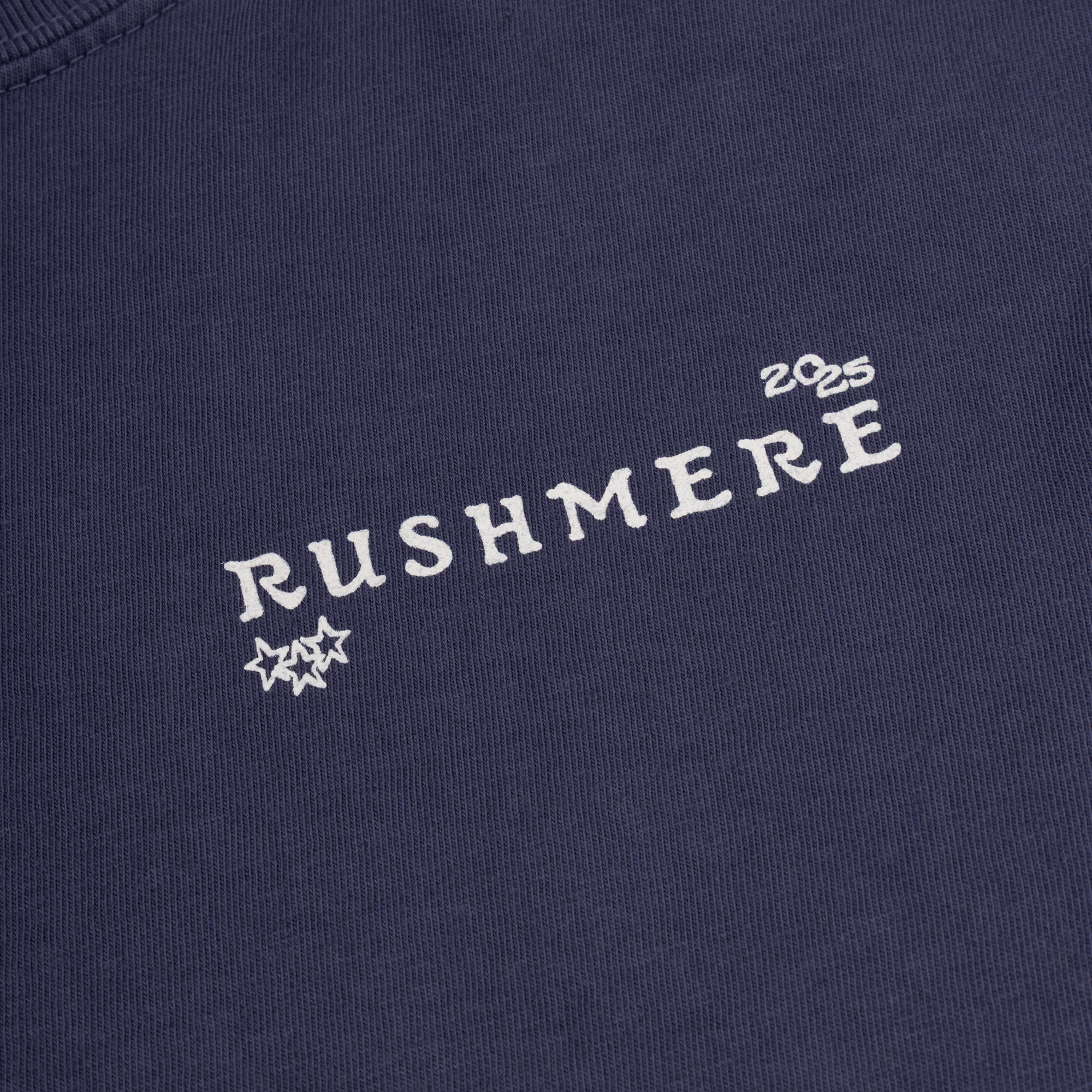 Blue Stamp Print Long Sleeve T-Shirt Front Detail