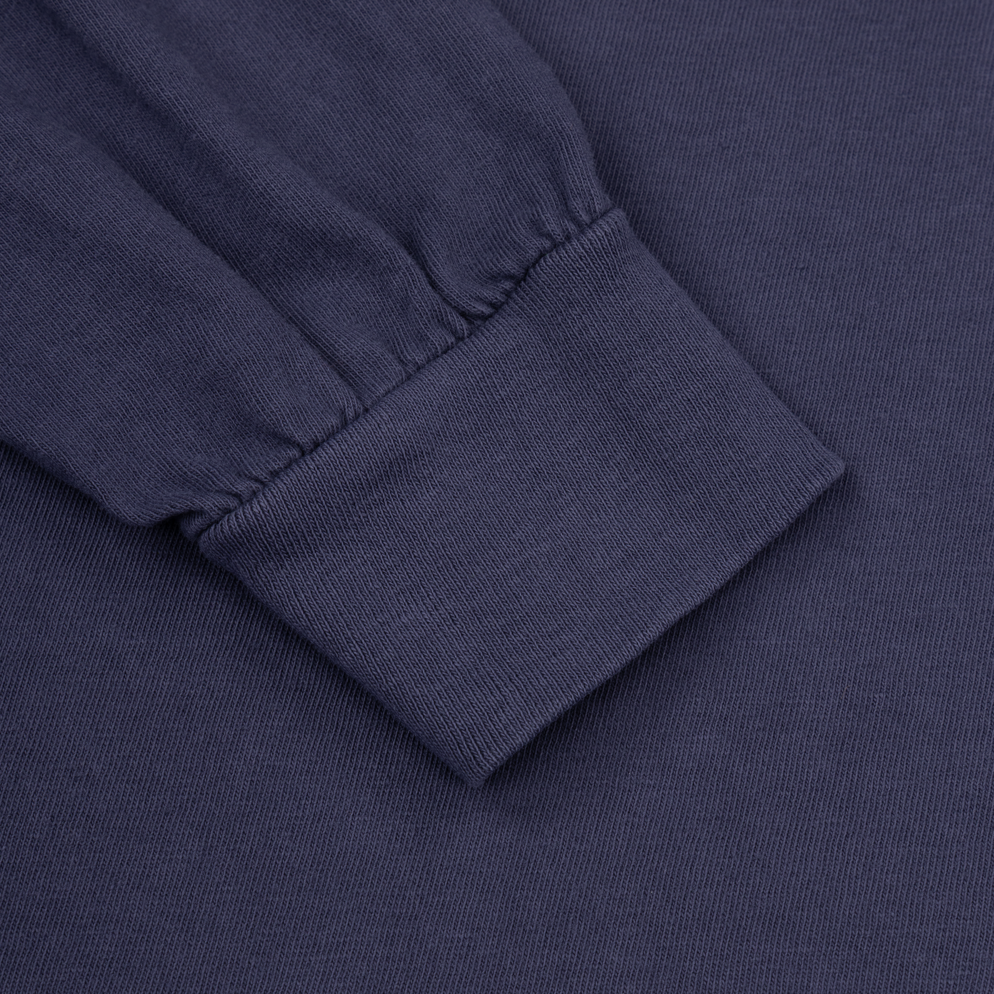 Blue Stamp Print Long Sleeve T-Shirt Sleeve Detail