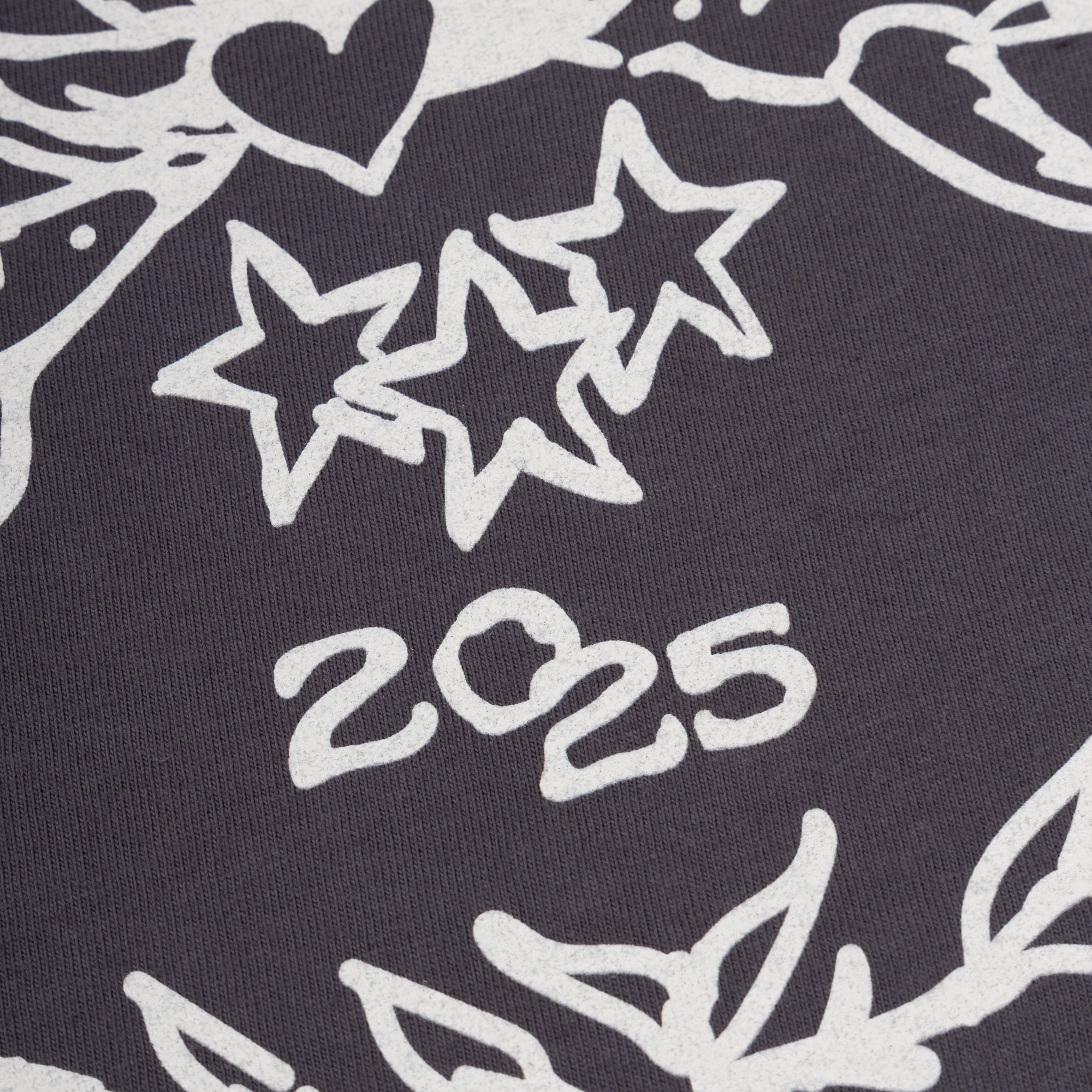 Graphite Stamp Print T-Shirt Detail