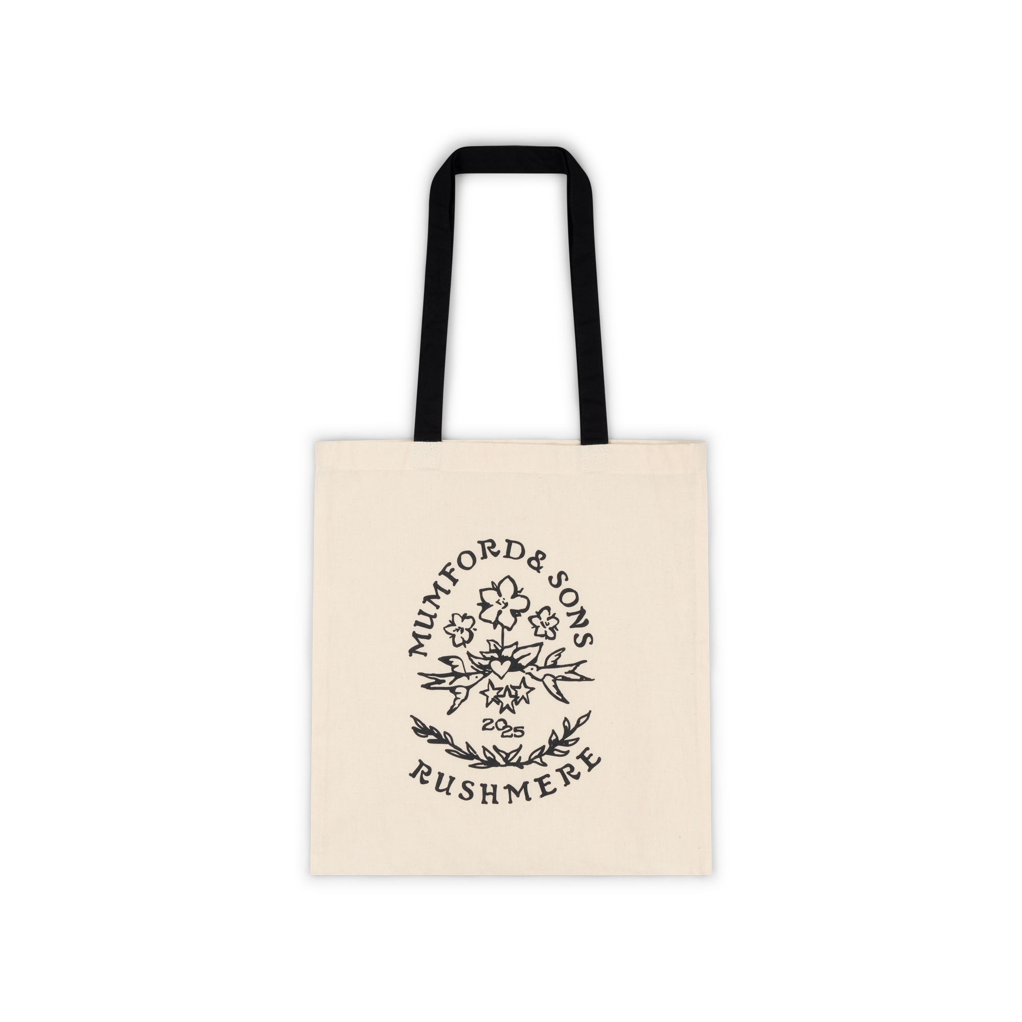 Beige Stamp Print Tote Bag Front