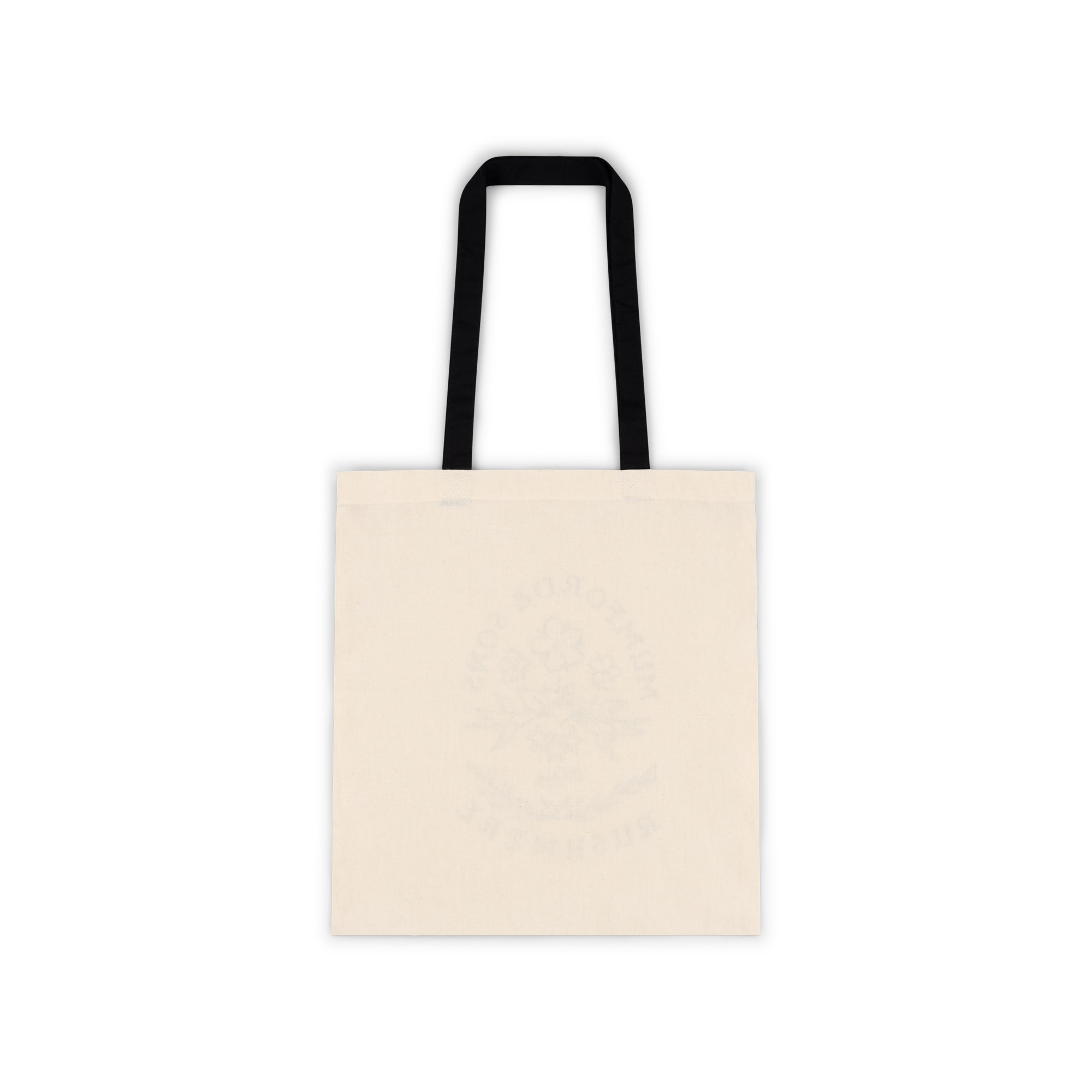 Beige Stamp Print Tote Bag Back