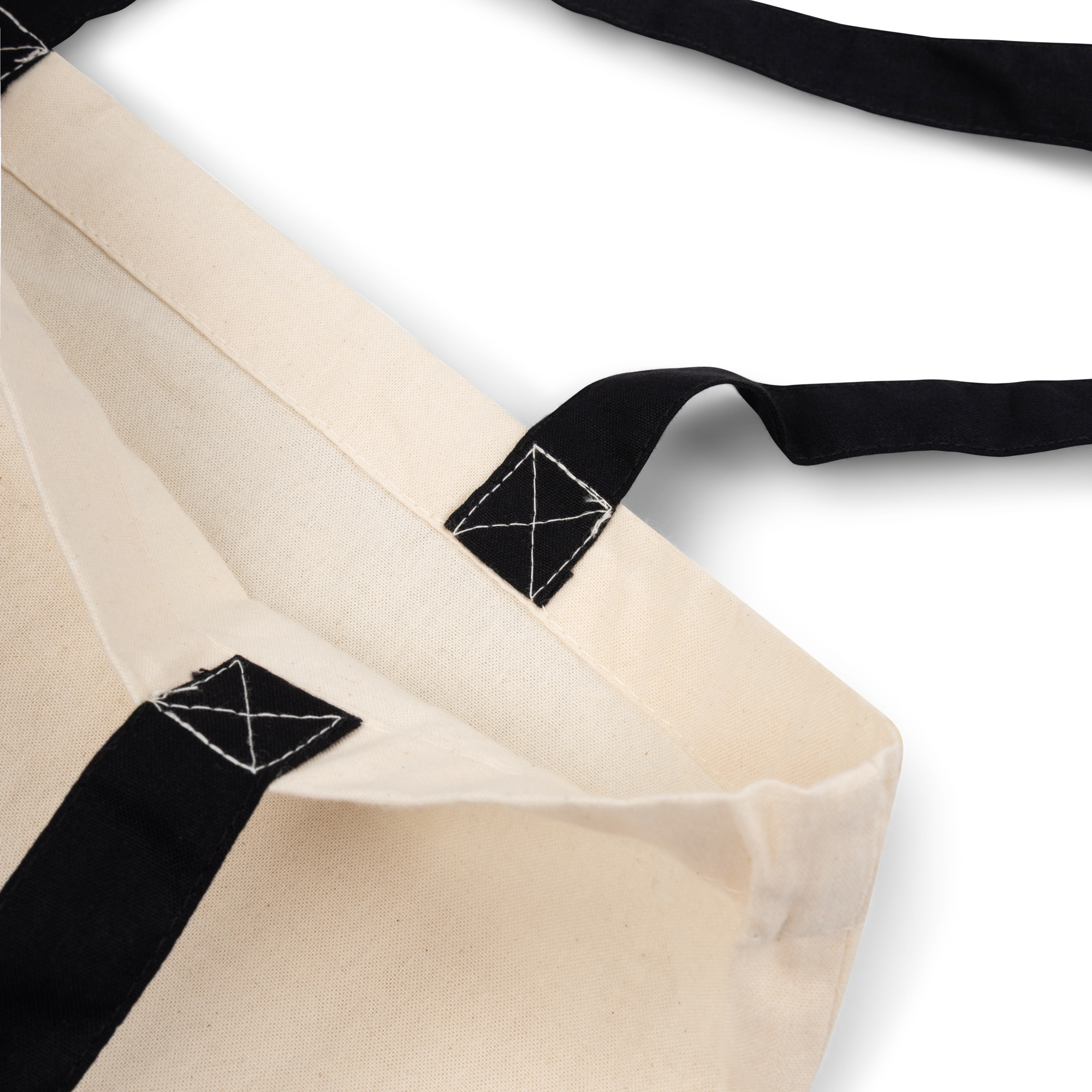 Beige Stamp Print Tote Bag Detail 2