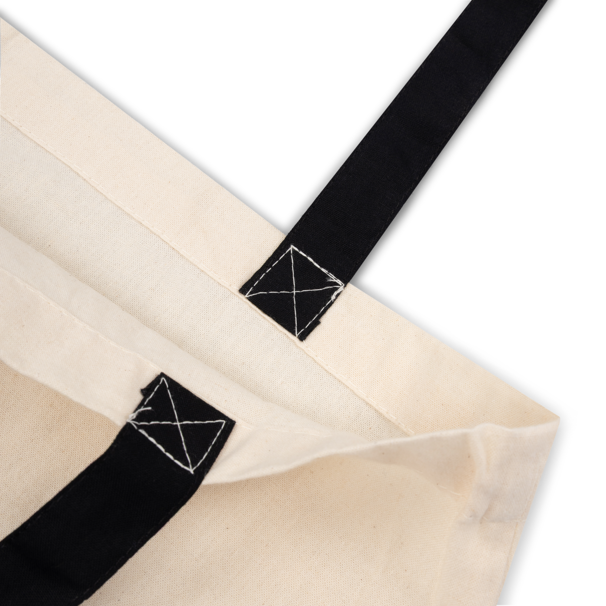 Beige Stamp Print Tote Bag Detail 1