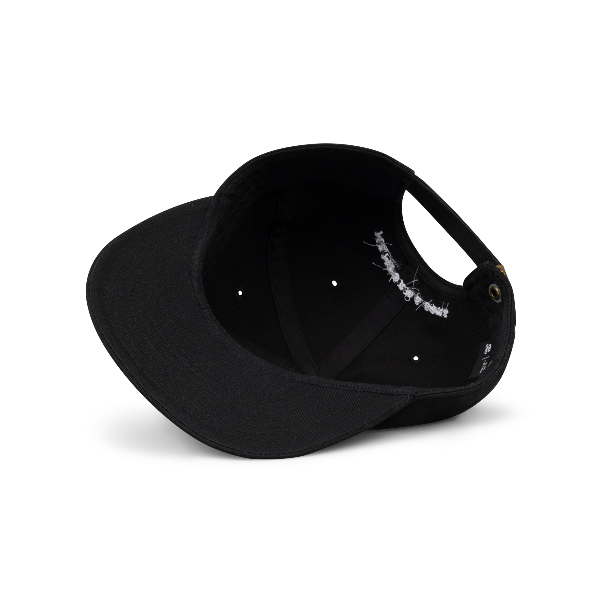 Grey / Black Embroidered Wings Cap Inside