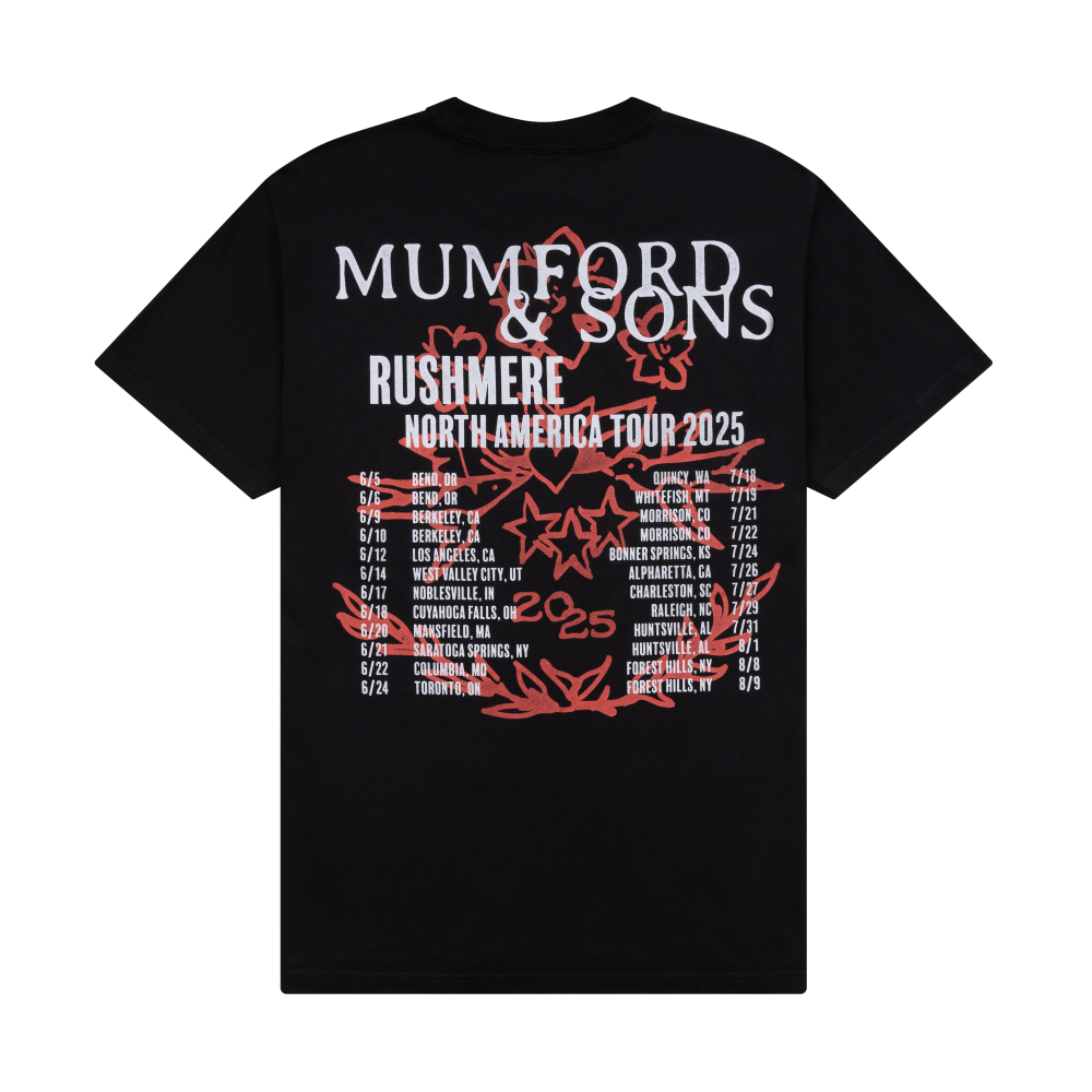 Black North America Tour Print T-Shirt Back