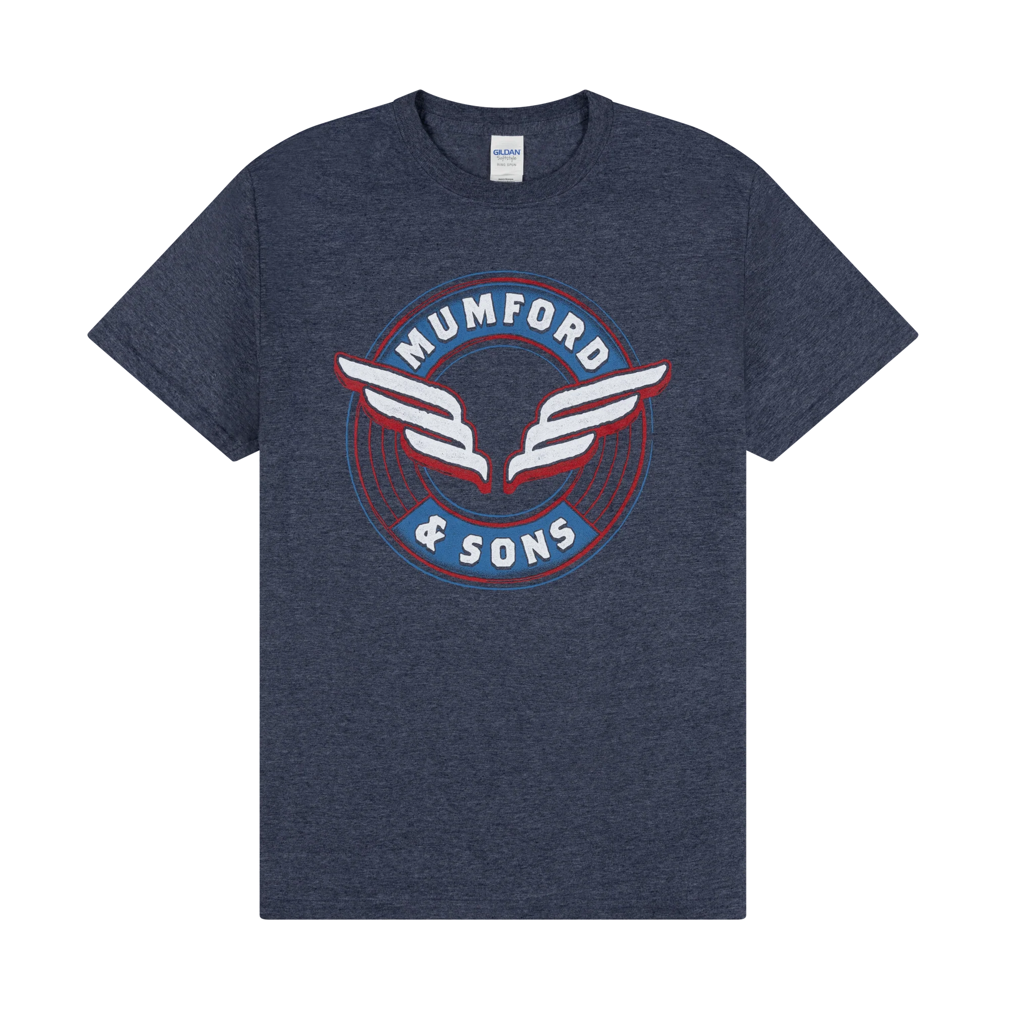 Blue Wing Emblem Print T-shirt Front