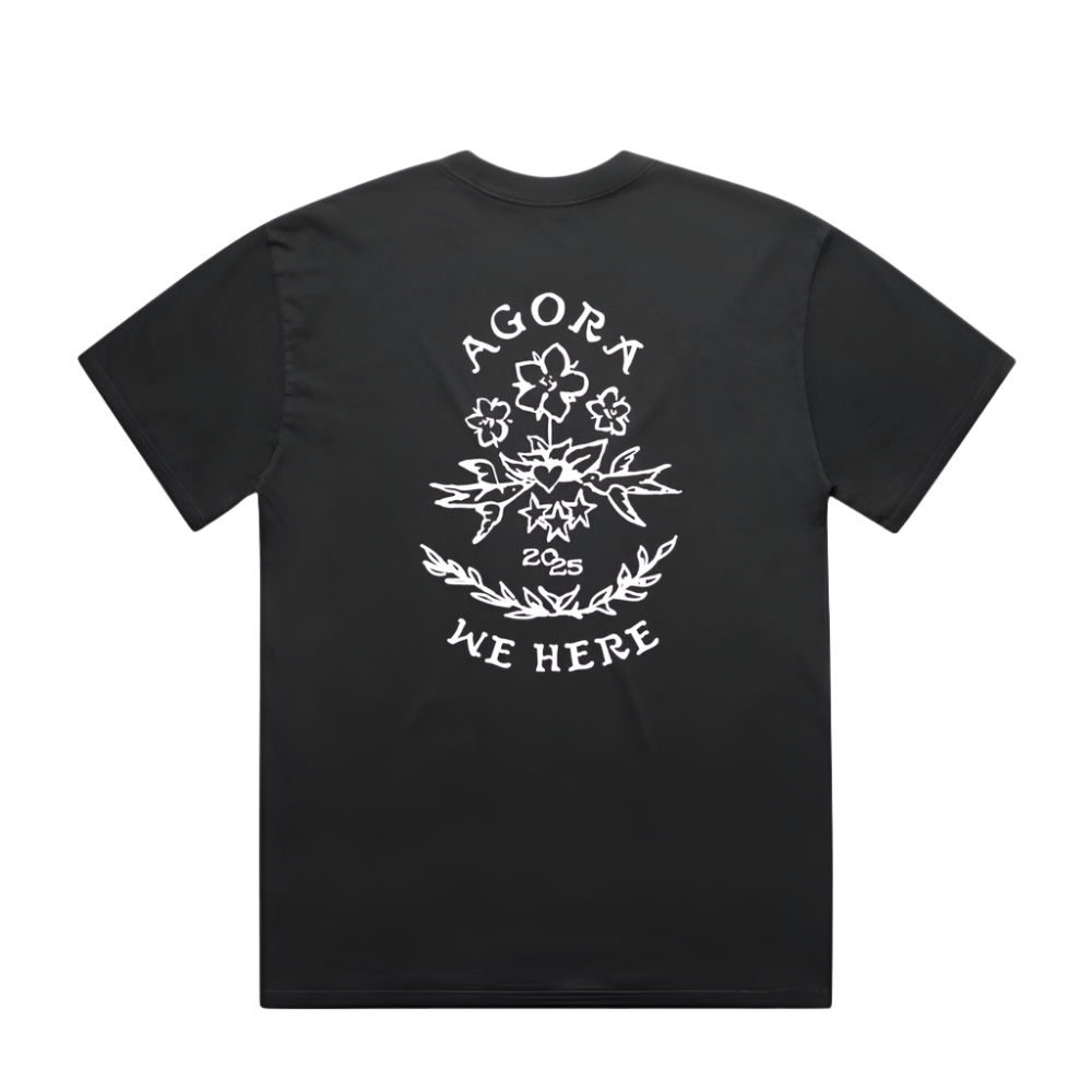 Black Agora Stamp T-Shirt Back