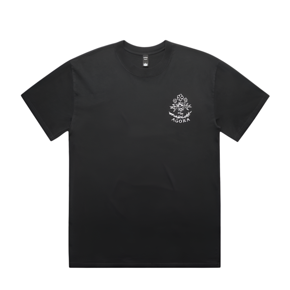 Black Agora Stamp T-Shirt Front 